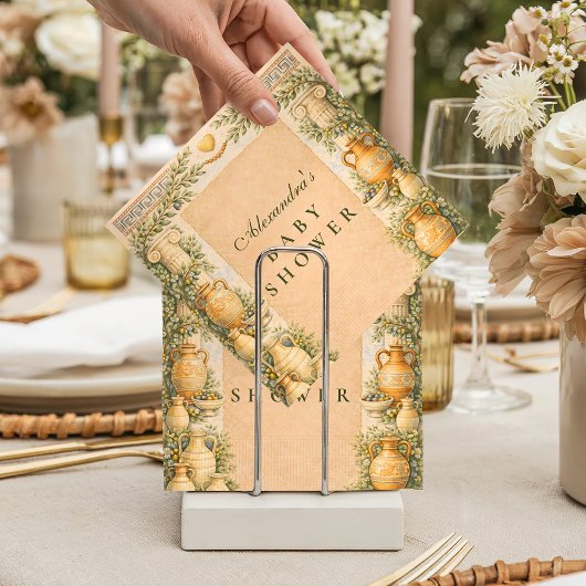 Greek Olive Baby Shower スタンダードカクテルナプキン
