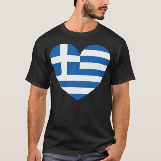 Greek Pride Flag Love Heart Tシャツ