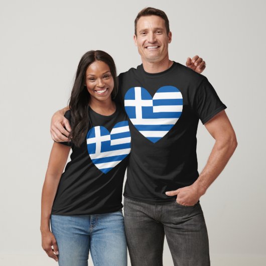 Greek Pride Flag Love Heart Tシャツ (ユニセックス)