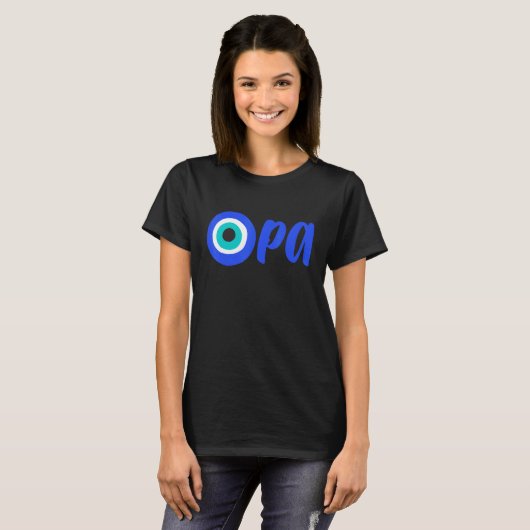 Greek Pride OPA Evil Eye Hellas Greece Evil Eye Ma Tシャツ (正面フル)