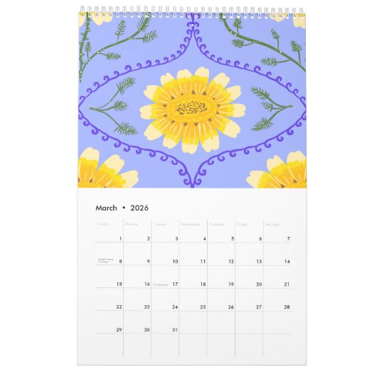 Greek Summer Scenes & Patterns Calendar カレンダー (3月 2026)