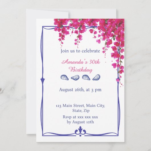 Greek Vibes Birthday 招待状 (正面)