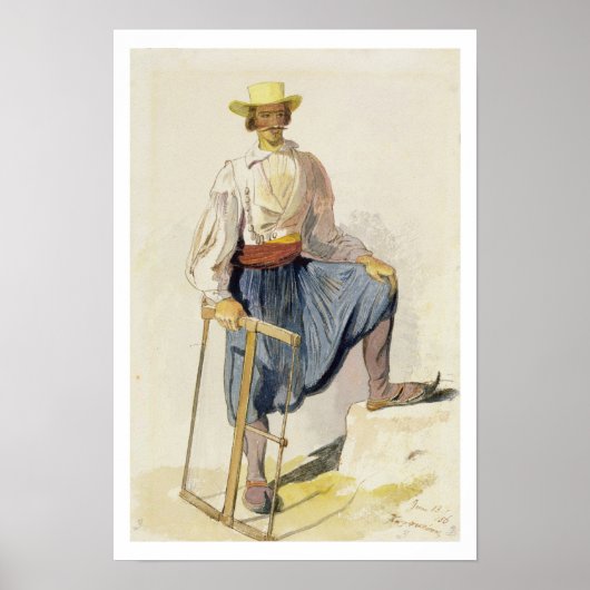 Greek Woodcutter, 13 June 1856 (pen, ink and w/c o ポスター (正面)