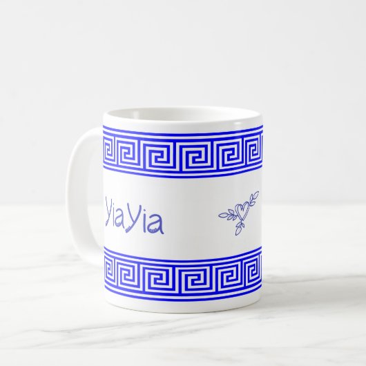 Greek YiaYia Ceramic Mug コーヒーマグカップ (正面左)
