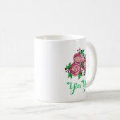 Greek YiaYia Mug with Roses コーヒーマグカップ (正面右)