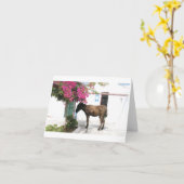 GreekIslandHouse.comのろばのマスコットOpa! カード (黄色い花)