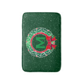 GREENにリースを付けた上品なミニマル主義モノグラム バスマット (正面縦)