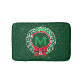 GREENにリースを付けた上品なミニマル主義モノグラム バスマット (正面)