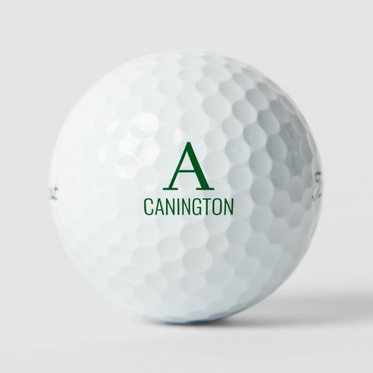Greenイニシャル&苗字II Titleist Pro V1 ゴルフボール (正面)