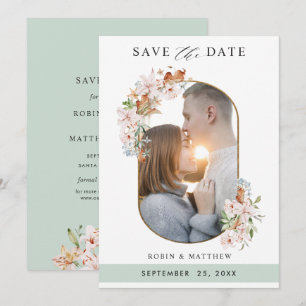 Greenエレガントの自然写真の結婚開花 セーブザデート