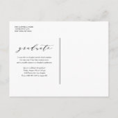 Green お洒落 Script 2022写真卒業 案内ポストカード (裏面)