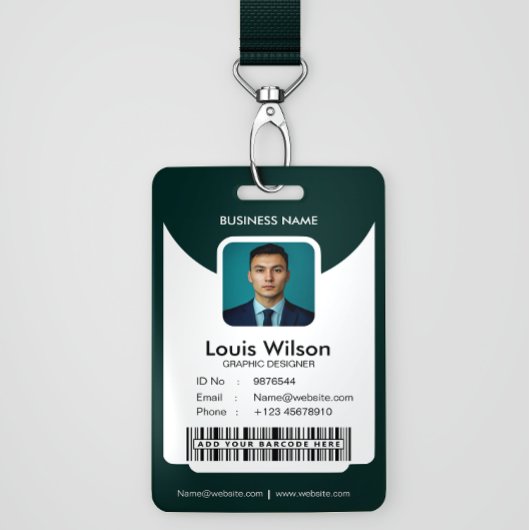 Green | カスタマイズ可能な従業員ID会社セキュリティ バッジ