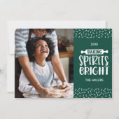 Green |クリスマスベーキングスピリッツ明るい写真 シーズンカード (正面)