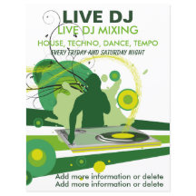 Green グランジ Live DJフライヤー