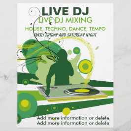Green グランジ Live DJフライヤー チラシ