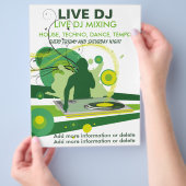 Green グランジ Live DJフライヤー チラシ (手)