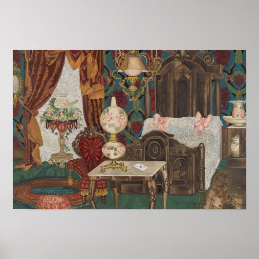 Green.スタイルビクトリアンベッドルームオリジナル ポスター (正面)