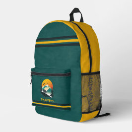 Green |ストライプ |ウッズ&マウンテンハイカーカスタムズ プリントバックパック