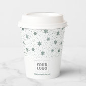 Green |ビジネスロゴ冬の休日 紙コップ (正面)