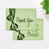 GREEN フェイク Bow and Damask Wedding Thank You (デスク)