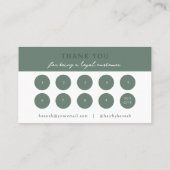 Green |ミニマモダンリストエレガントロイヤリティ 名刺 (裏面)