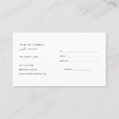 Green |ミニマルモダンリストのギフト証明書 名刺 (裏面)