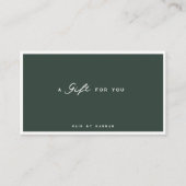 Green |ミニマルモダンリストのギフト証明書 名刺 (正面)