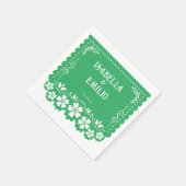 Green | メキシコの紙吹雪 ウェディング スタンダードカクテルナプキン (角)