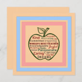 Green モダン Apple Worldの最高の先生 (正面/裏面)