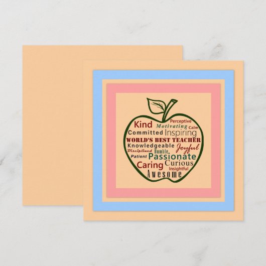 Green モダン Apple Worldの最高の先生 (正面/裏面)