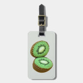 Green モダン Crochet Kiwi名ミニマル前情報 ラゲッジタグ (正面縦)