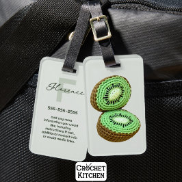 Green モダン Crochet Kiwi名ミニマル前情報 ラゲッジタグ