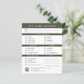 Green モダン Pet Care Dog Sisterレポートカード (スタンド正面)