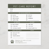 Green モダン Pet Care Dog Sisterレポートカード (正面)