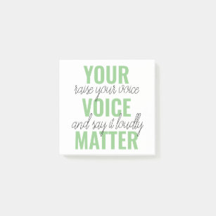 Green 前向き Your Voice Matter Motivation引用文 ポストイット
