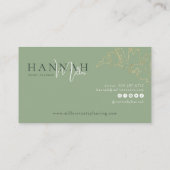 Green |熱帯モダンQRエレガントコード 名刺 (裏面)