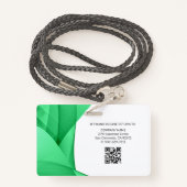 Green |病院医療従事者写真IDバッジ バッジ (裏面ランヤード)