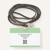 Green | 病院医療従業者写真ID バッジ (裏面ランヤード)