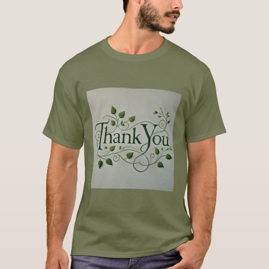 Green 自然 Thank You Mens T-shirt Tシャツ (正面)