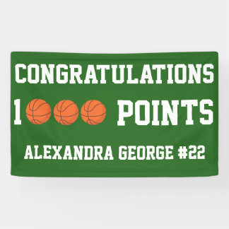 Green 1000 Basketball Career Points Scorer Player 横断幕