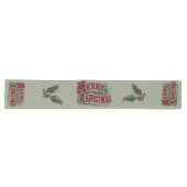 Green 1876 Merry Christmas ロングテーブルランナー (横)