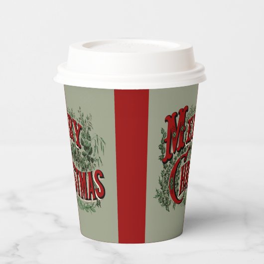 Green 1876 Merry Christmas 紙コップ (左)