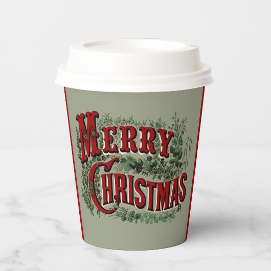 Green 1876 Merry Christmas 紙コップ (正面)