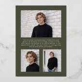 Green 2026 Modern 4 Photo Graduation Gold 箔招待状 (裏面)