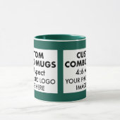 Green 4:6 Landscape 2 x Photo Frame Custom Combo マグカップ (中央)