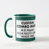 Green 4:6 Landscape 2 x Photo Frame Custom Combo マグカップ (左)