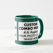 Green 4:6 Landscape 2 x Photo Frame Custom Combo マグカップ (正面右)