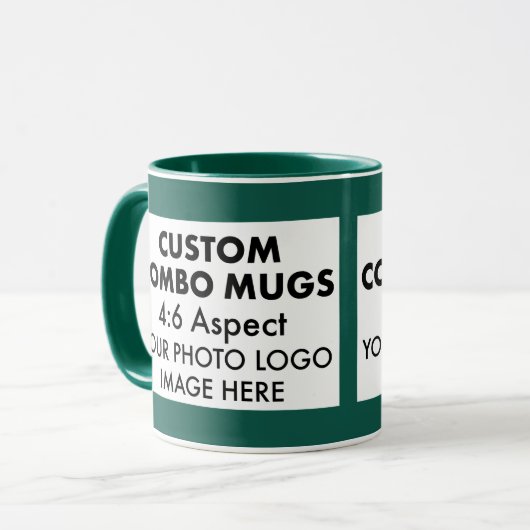 Green 4:6 Landscape 2 x Photo Frame Custom Combo マグカップ (正面左)