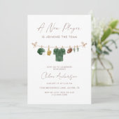 Green A New Player Football Baby Shower 招待状 (スタンド正面)