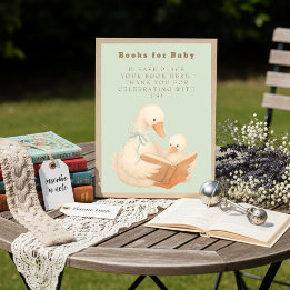 Green A Silly Goose Books for Baby Sign 招待状